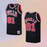 Camiseta Chicago Bulls Dennis Rodman NO 91 Mitchell & Ness Negro