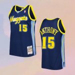 Camiseta Denver Nuggets Carmelo Anthony NO 15 Mitchell & Ness 2006-07 Azul