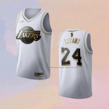 Camiseta Golden Edition Los Angeles Lakers Kobe Bryant NO 24 Blanco