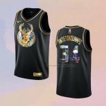 Camiseta Golden Edition Milwaukee Bucks Giannis Antetokounmpo NO 34 2021-22 Negro