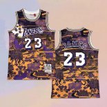 Camiseta Los Angeles Lakers Lebron James NO 23 Mitchell & Ness Lunar New Year Violeta