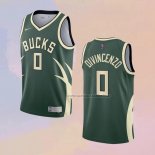 Camiseta Milwaukee Bucks Donte DiVincenzo NO 0 Earned 2020-21 Verde