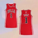 Camiseta Mujer Chicago Bulls Derrick Rose NO 1 Icon Rojo