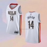 Camiseta New Orleans Pelicans Brandon Ingram NO 14 Ciudad 2021-22 Blanco