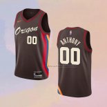 Camiseta Portland Trail Blazers Carmelo Anthony NO 00 Ciudad 2020-21 Marron