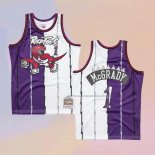 Camiseta Toronto Raptors Tracy Mcgrady NO 1 Mitchell & Ness 1998-99 Split Violeta Blanco