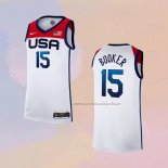 Camiseta USA 2021 Devin Booker NO 15 Blanco