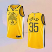 Camiseta Golden State Warriors Kevin Durant NO 35 Earned Amarillo