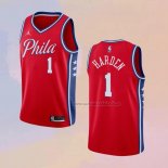 Camiseta Philadelphia 76ers James Harden NO 1 Statement 2020-21 Rojo