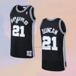 Camiseta San Antonio Spurs Tim Duncan NO 21 Mitchell & Ness 1998-99 Negro