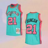Camiseta San Antonio Spurs Tim Duncan NO 21 Mitchell & Ness 1998-99 Verde