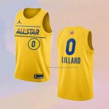 Camiseta All Star 2021 Portland Trail Blazers Damian Lillard NO 0 Oro