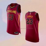 Camiseta Cleveland Cavaliers LeBron James NO 23 Icon Autentico Rojo