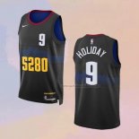 Camiseta Denver Nuggets Justin Holiday NO 9 Ciudad 2023-24 Negro