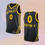 Camiseta Golden State Warriors Gary Payton II NO 0 Ciudad 2023-24 Negro