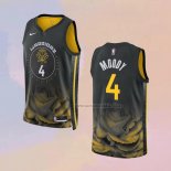 Camiseta Golden State Warriors Moses Moody NO 4 Ciudad 2022-23 Negro