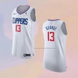 Camiseta Los Angeles Clippers Paul George NO 13 Association 2020-21 Autentico Blanco