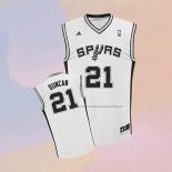 Camiseta San Antonio Spurs Tim Duncan NO 21 Retro Blanco