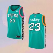 Camiseta San Antonio Spurs Zach Collins NO 23 Ciudad 2022-23 Verde