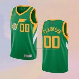Camiseta Utah Jazz Jordan Clarkson NO 00 Earned 2020-21 Verde